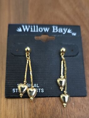 Willow Bay Gold Heart Drop Dangle Earrings